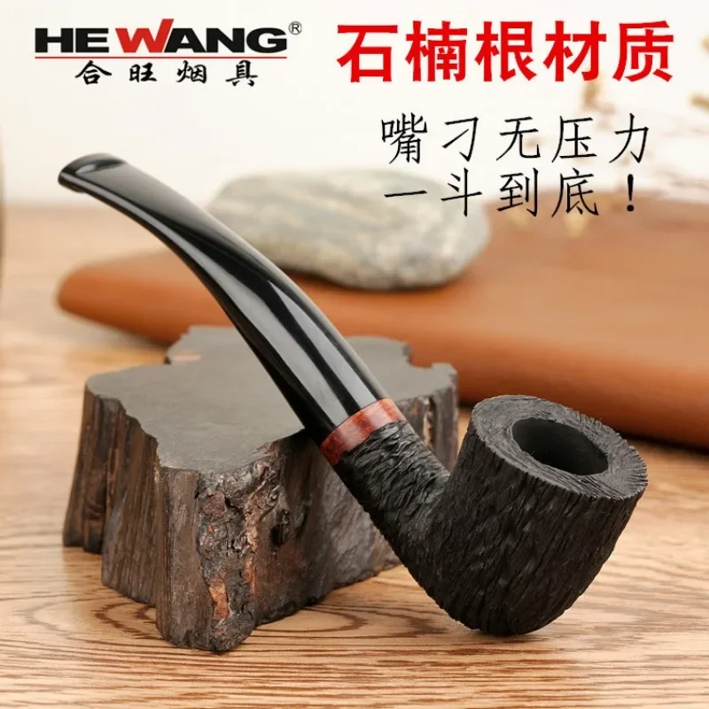 Classic Black Smoking Pipe Wood Pipe 3mm filter Handmade Tobacco Pipe Random Engraved Pipe free tools set