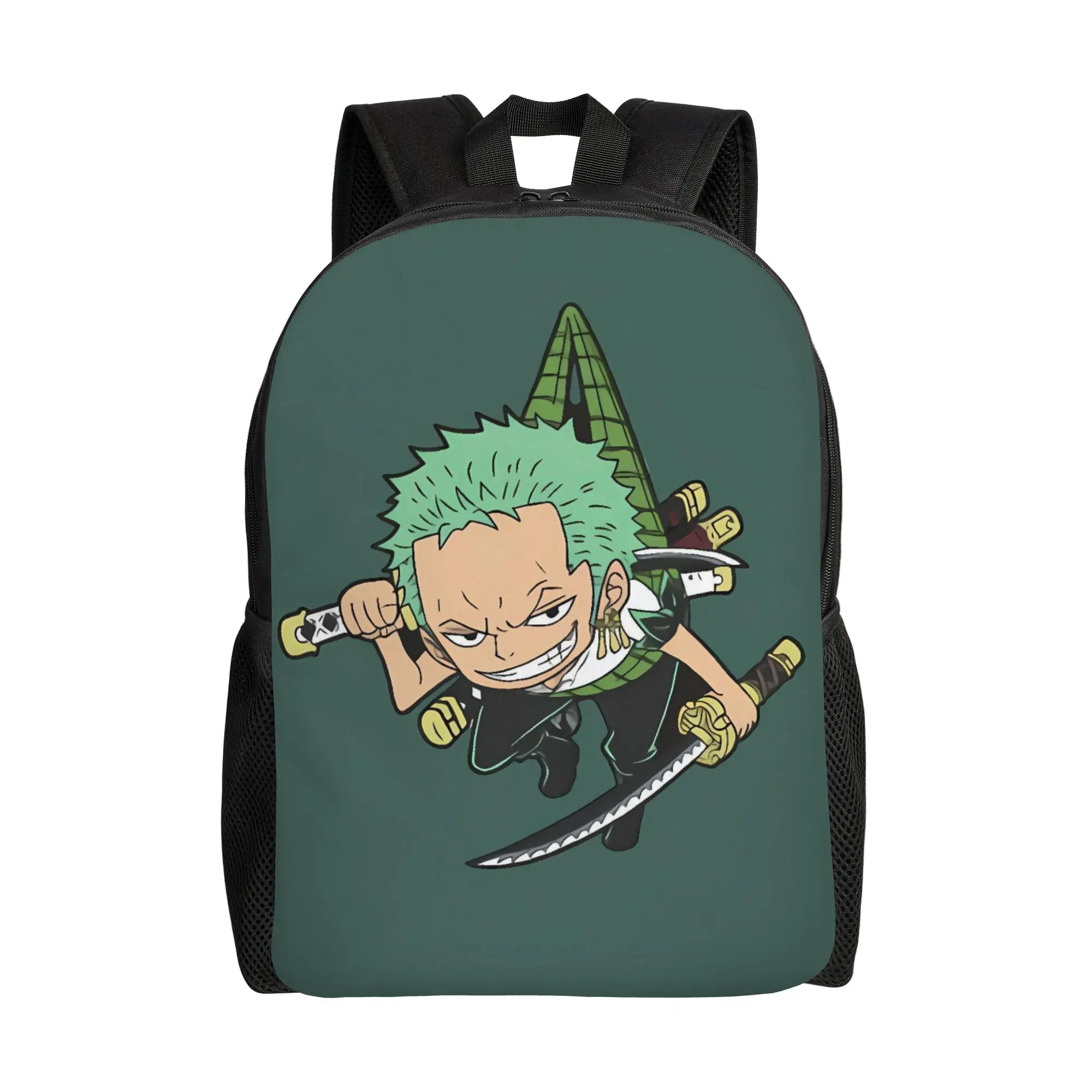 Zoro Small Bust Anime Backpack Ones Pieces Camping Backpacks Men Custom Print School Bags Elegant Rucksack