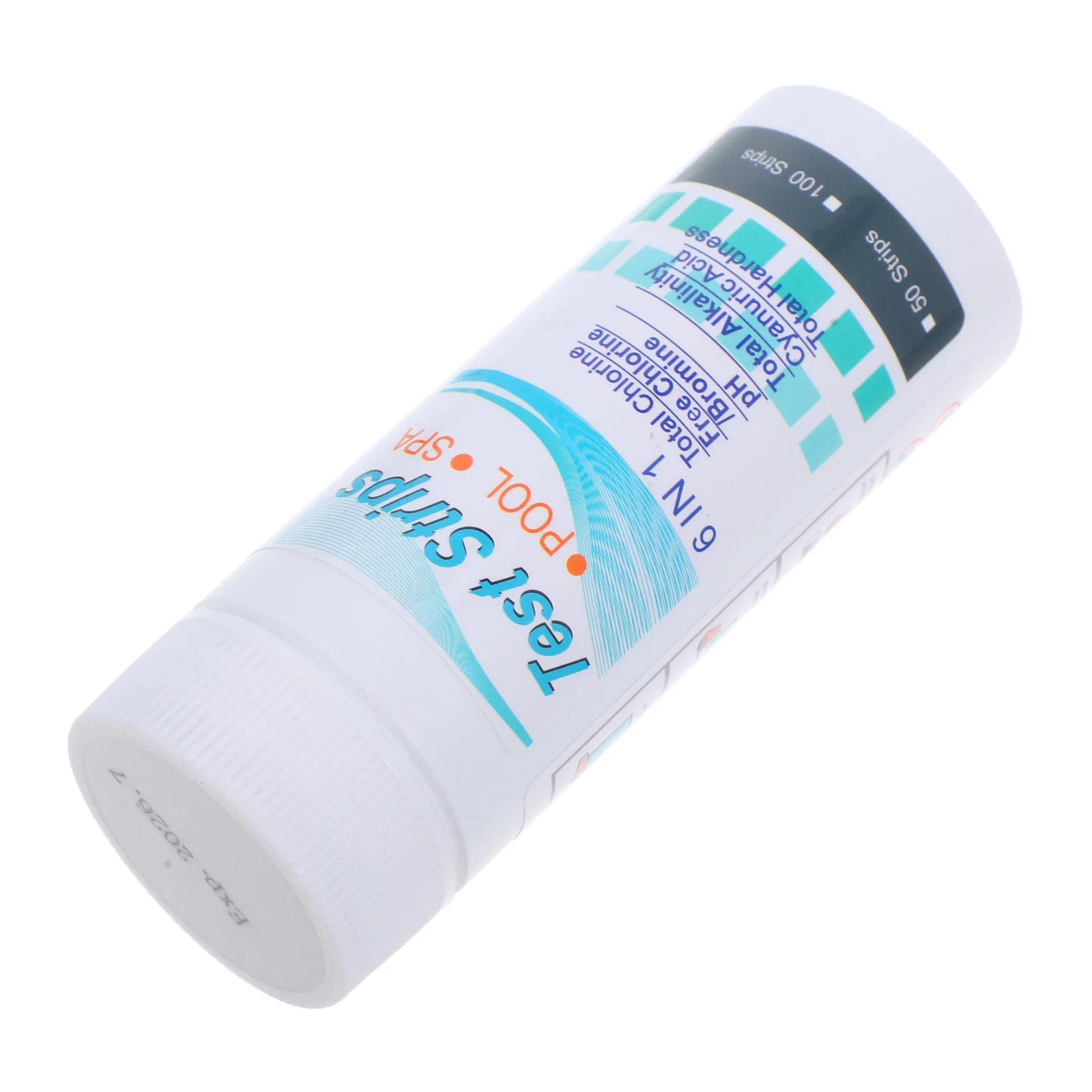 50 peças tiras de teste de dureza de ácido cianúrico de alcalinidade de cloro total de ph 6 papel de teste de qualidade da água para piscina
