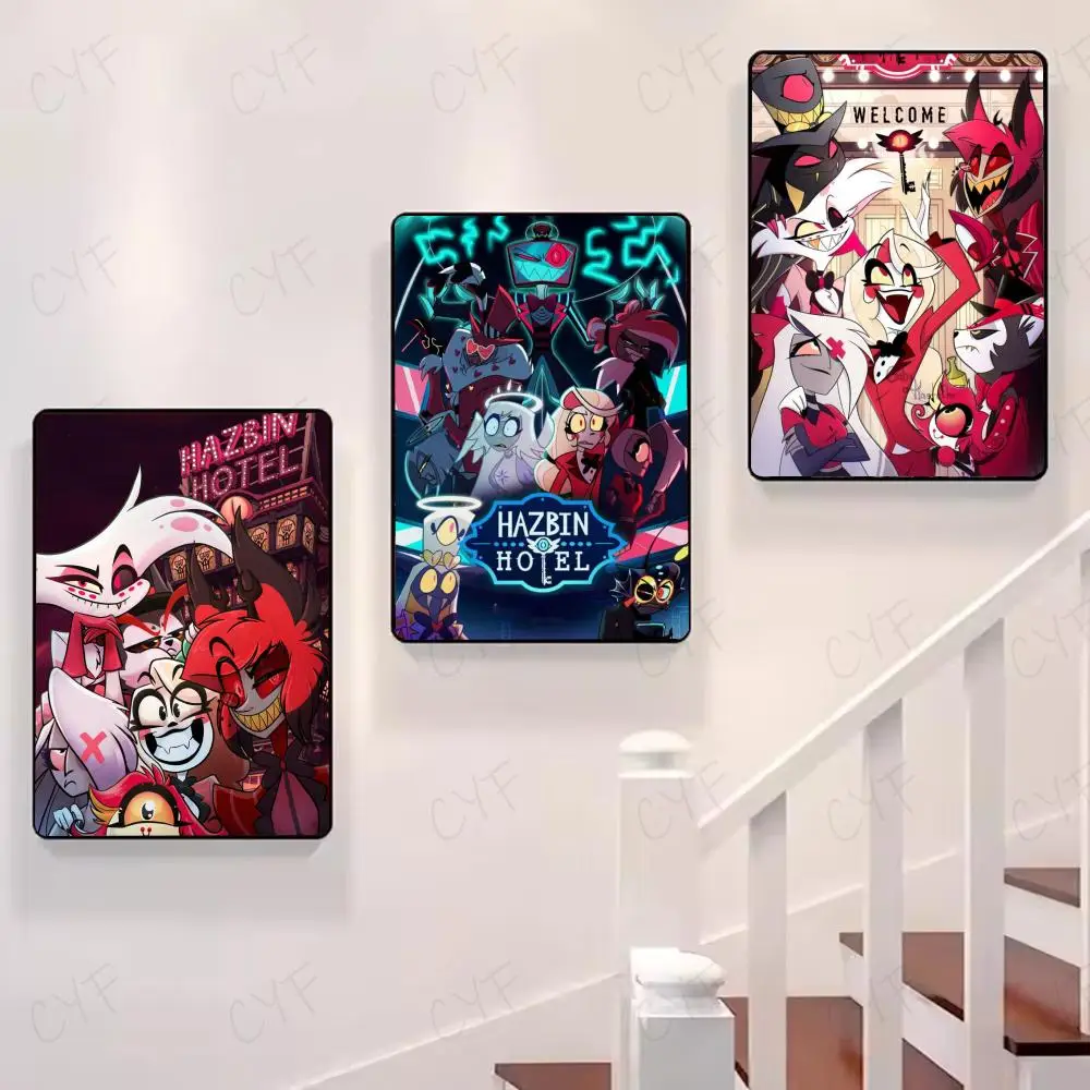 H-Hazbin H-Hotel Treasure Cartoon Poster HD Art Mural Wallart Poster for Home Room Decoration DIY Vintage Print Decor