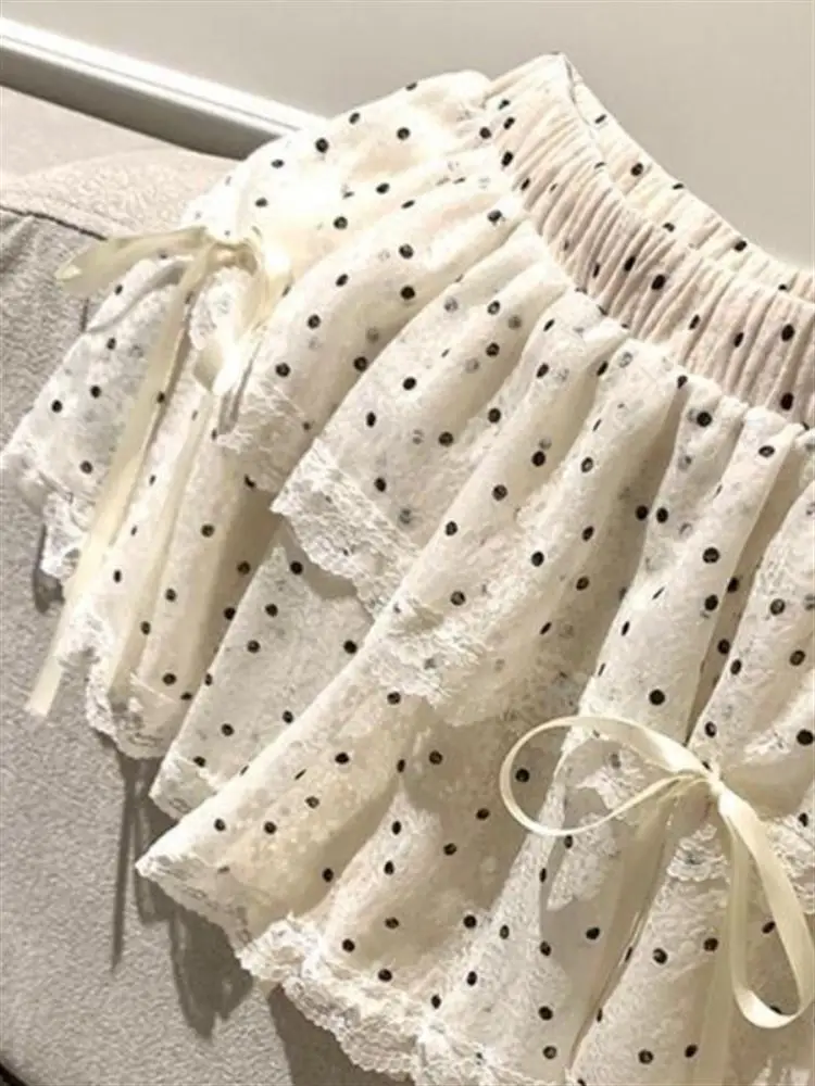 

Милая юбка Ele ort с кружевным узором в горошек для девочек, юбка-торт с высокой талией, весна 2025, дизайн с высокой талией