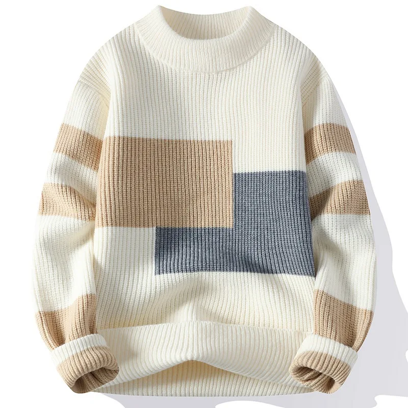 2024 Autumn/Winter Sweater Men's Round Neck Sweater Loose Lazy Trendy Edition Fashionable Men's Knitted Sweater