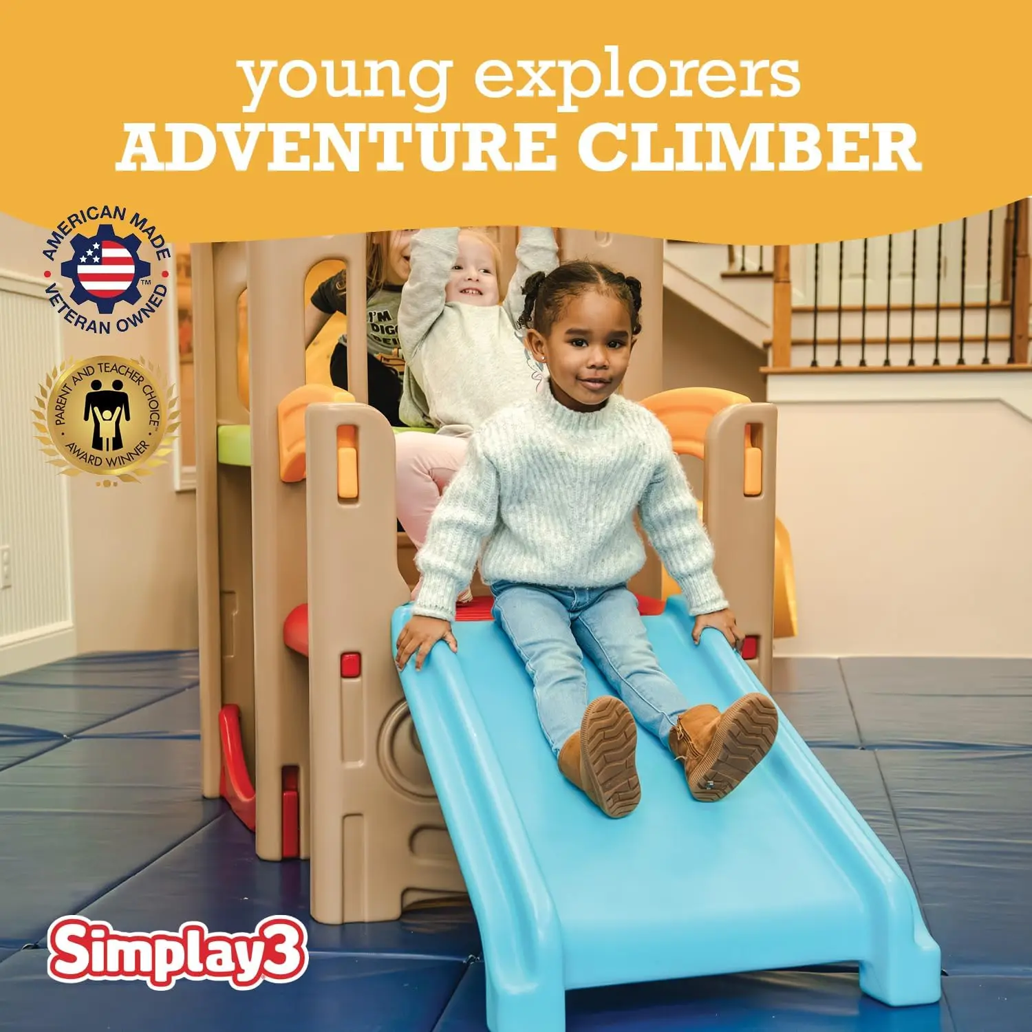 NEW Young Explorers Adventure Climber - Indoor Outdoor Crawl Climb Drive Slide, Year-Round Playset for Children