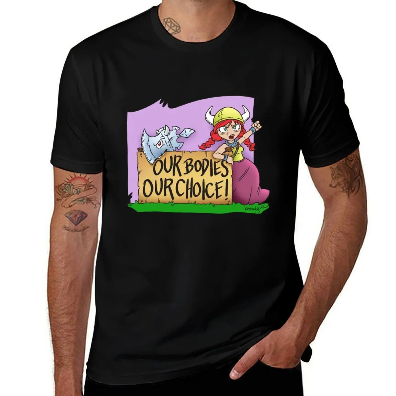 Fleur 'Nos corps, notre choix!' T-shirt pour la charité, mode d'été, t-shirt décontracté