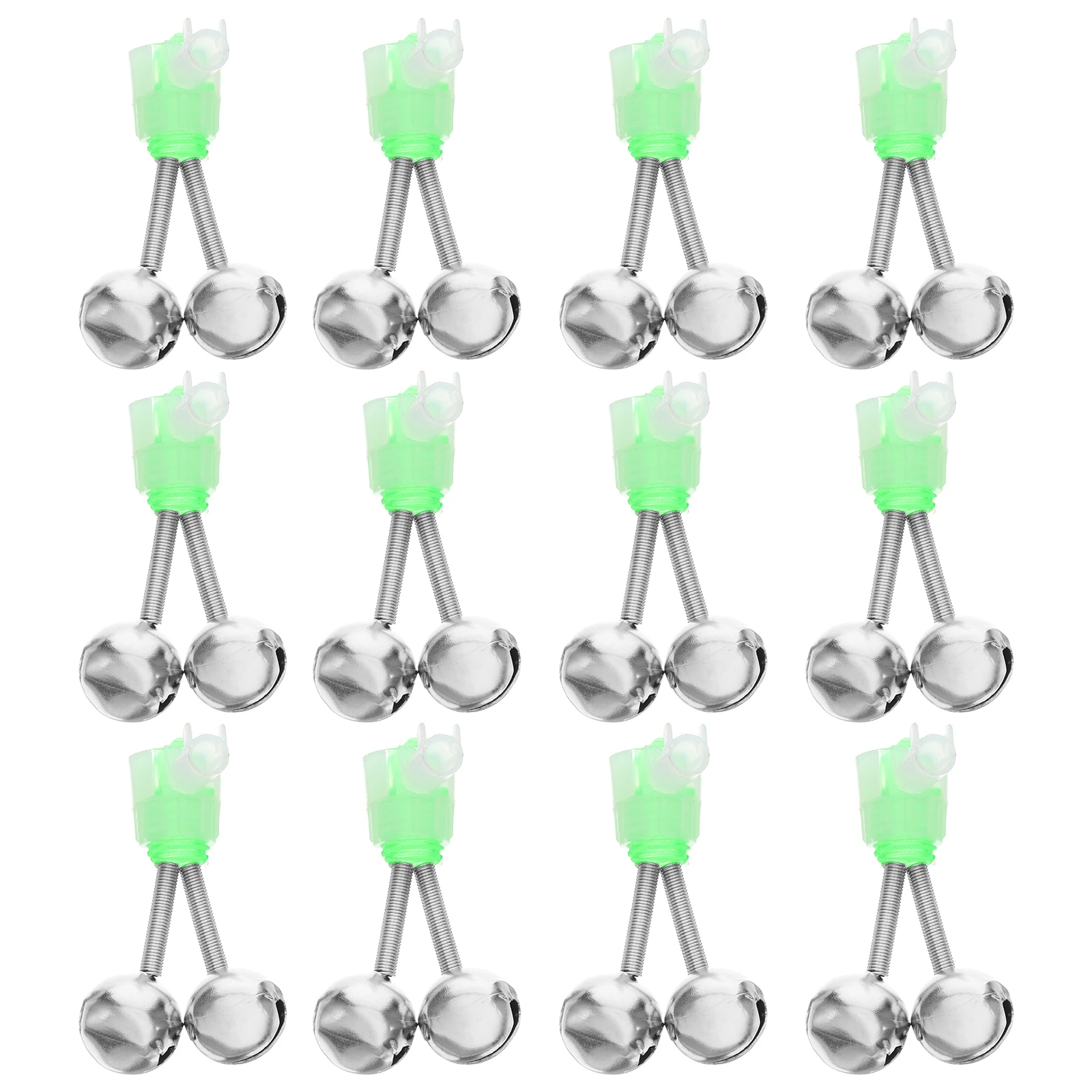 

5 Fishing Rod Bells 2.2x1.6x2.2cm Plastic Alloy Clip Night Fishing Loud Clear Dual Bells Alarm Indicator Carp Bite Alert