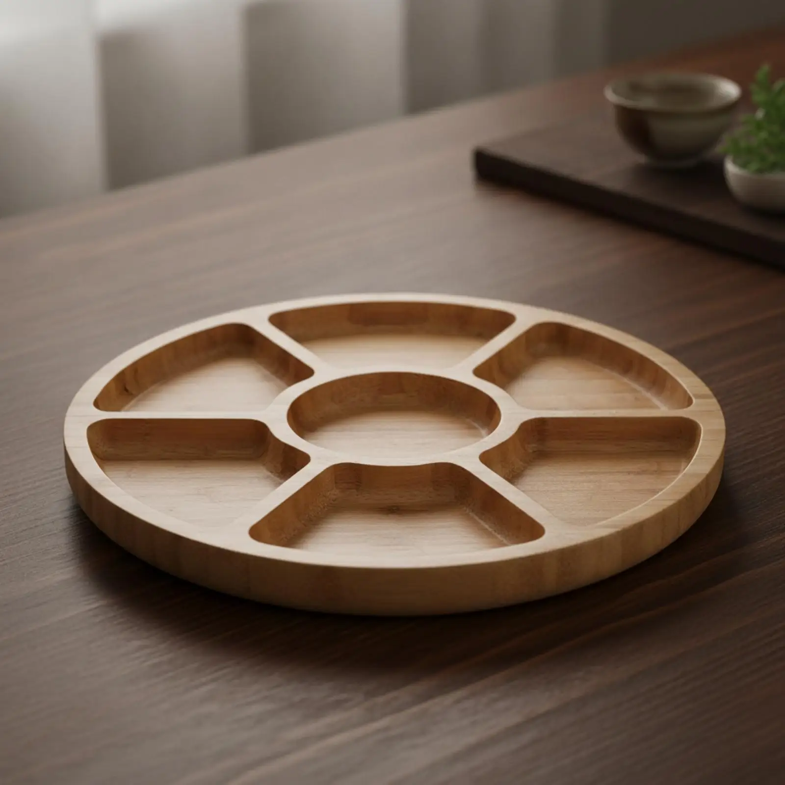 Wooden Tray for Cheese and Snacks with Lid Compartment Bamboo Serving Board for Entertaining Guests