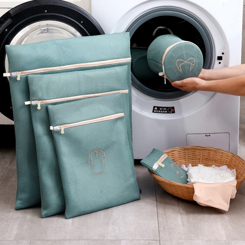 6 Size Set Embroidery Washing Machine Laundry Bag Underwear Bra Socks Wash Net Large Capacity Clothes Storage Laundry Organizer