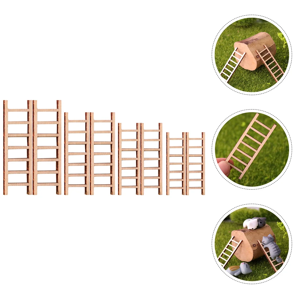 8-częściowa symulacja drabiny Miniaturowa ozdoba Dekoracyjna mikro element dekoracji krajobrazu Meble do dekoracji domu