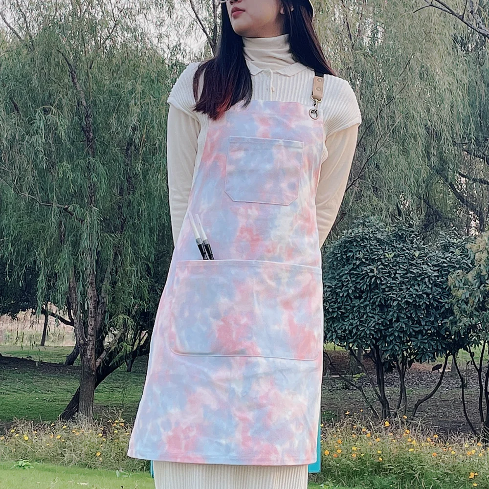 Tie-dye Soft Cotton Apron, Creative, Flower Shop, Cafe, Restaurant, Bookstore, Waiter, Household Cleaning, Unisex