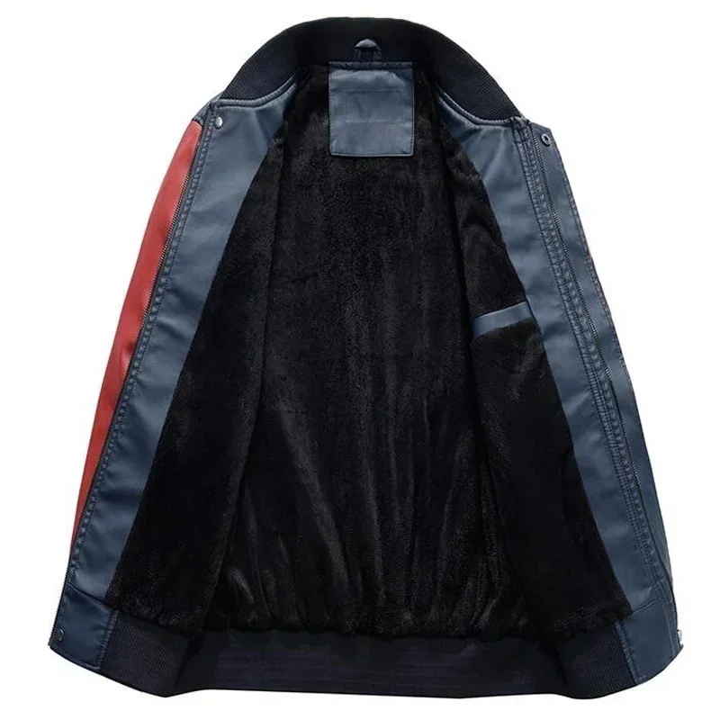 

NEW Bomber Jacket Men Baseball Jacket Embroidered Leather Pu Coats Slim Fit College Fleece Luxury Pilot Jackets Top Winter Coat