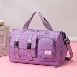 Weekender-Bolso de viaje para mujer, bolsa de lona con bolsillo húmedo, grande, con compartimento para zapatos, para gimnasio y Deportes