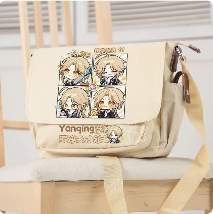 Anime Honkai: Star Rail Yanqing Crossbody Canvas Bags School Bag Unisex Messenger Bag Fashion Shoulder Bag 1847