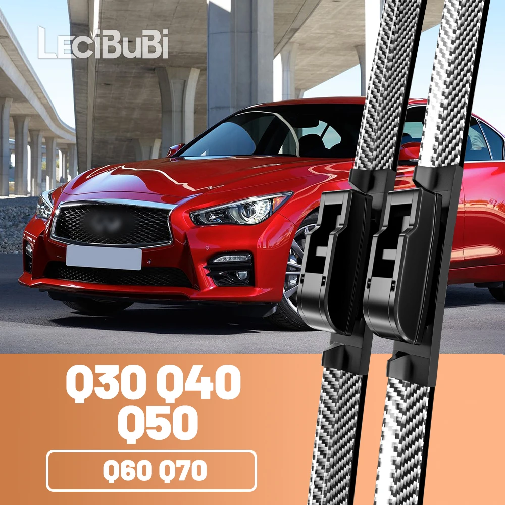 2 uds limpiaparabrisas delantero limpiaparabrisas de fibra de carbono para Infiniti Q30 Q40 Q50 Q60 Q70 2013-2022 2013 2014 2015 2016