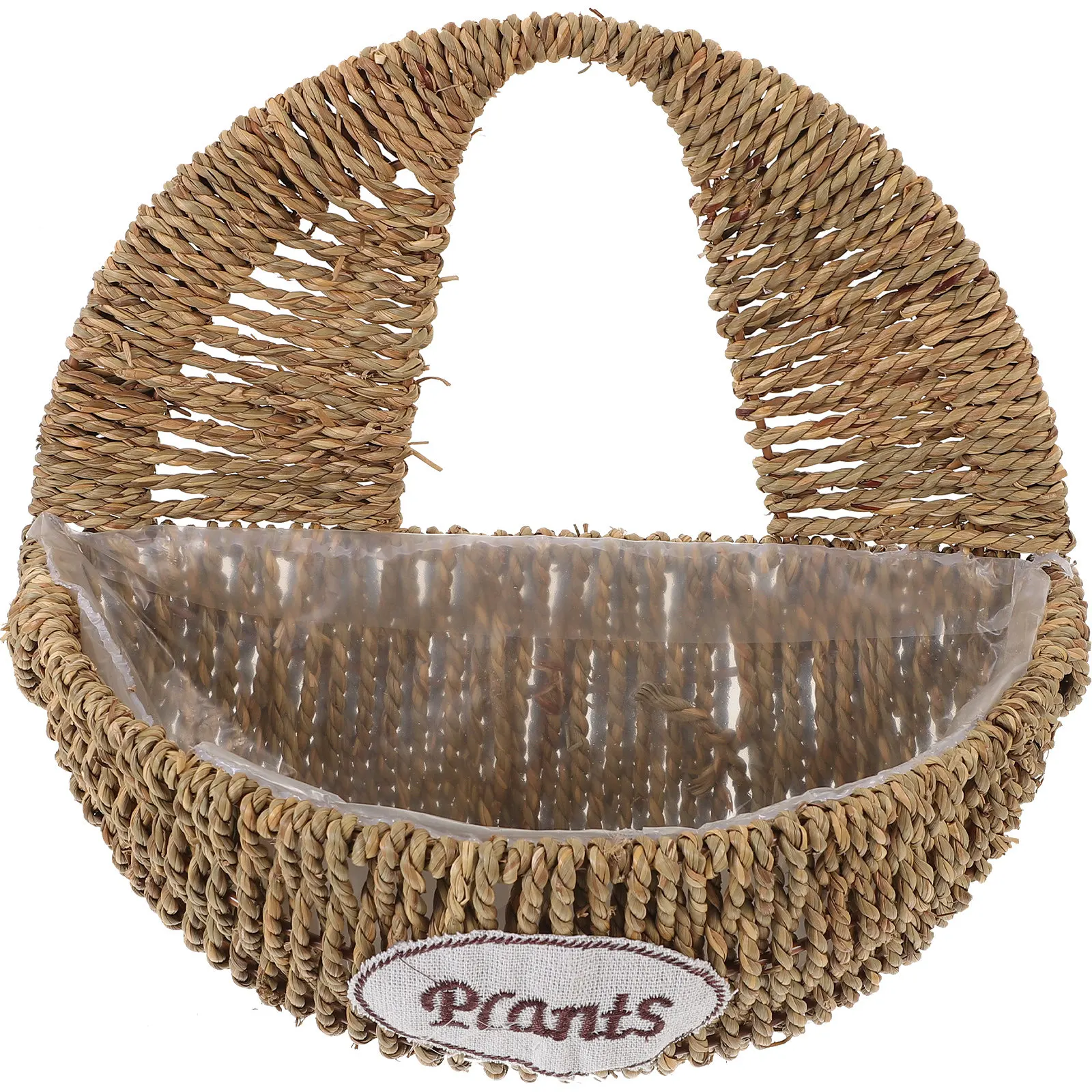 Hanging Woven Flower Pot – Handcrafted Grass Planter for Indoor Plants, Balcony & Wall-Mounted Garden Decor