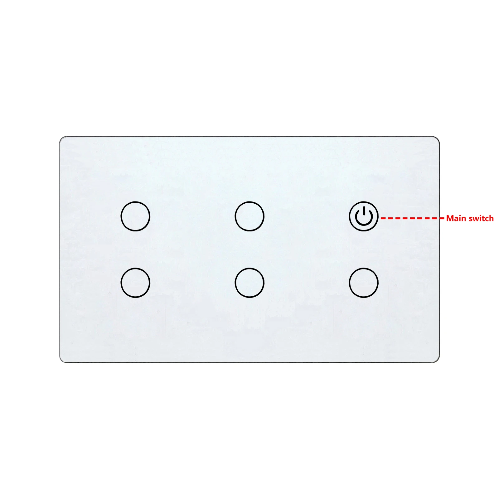 

UBARO 146mm 6 Gang WiFi Smart Touch Switch with Master Control, Voice/App/Timer, Tempered Glass Panel, Fits Standard 120mm Wall