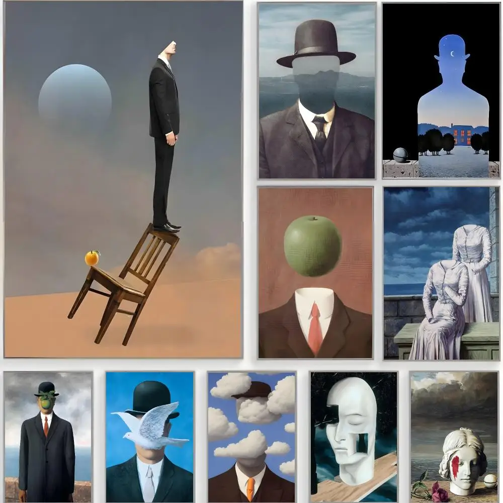 surreal artist r-ren magritte Poster Classic Wall Art  Home Decor  Peel and Stick Unframed