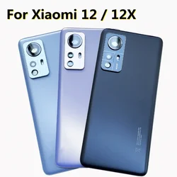 For Xiaomi 12 12X Back Cover Lid Mi12 5G Battery cover With Camera Glass Lens Rear Battery Glass Door Housing Case
