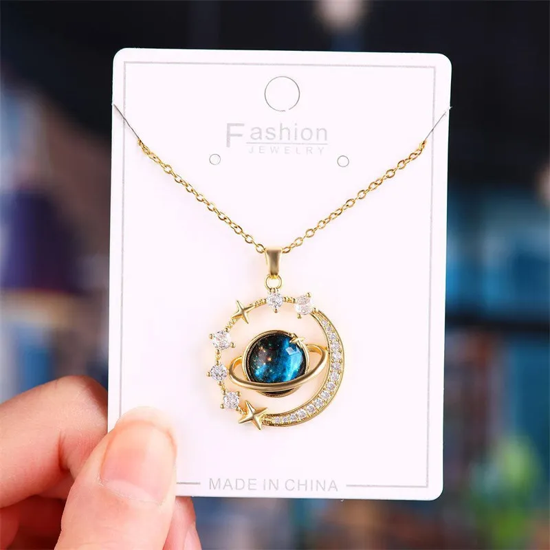 Starry Planet, Light Luxury Charm, Full Diamond Necklace, Versatile Clavicle Chain, European and American Fashion, Light Luxury image 3