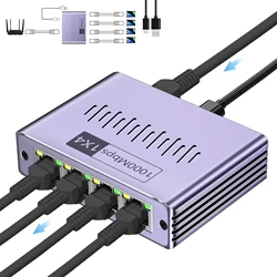 1000Mbps Ethernet Splitter Network Adapter RJ45 1X2 1X3 1X4 LAN Extender for PC Computer Router Switch Works At The Same Time