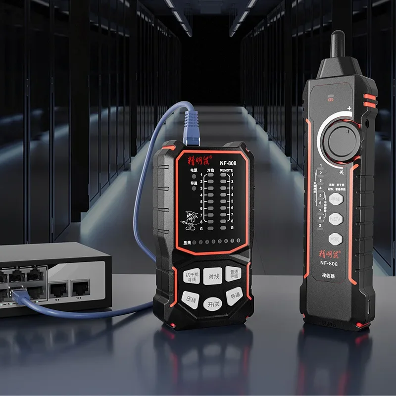 Effective NF‑808 Rechargeable Network Cable Tester, Wire Tracker With POE Test & Anti‑interference Function