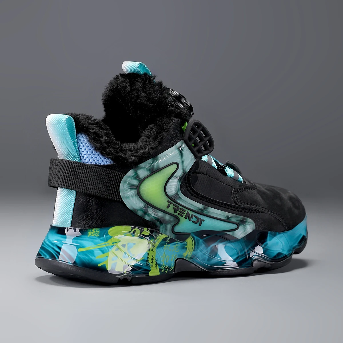 

Модные баскетбольные кроссовки для детей, зимняя теплая плюшевая спортивная обувь, детские повседневные высокие кроссовки, уличные зимние ботинки, новинка 2023 года