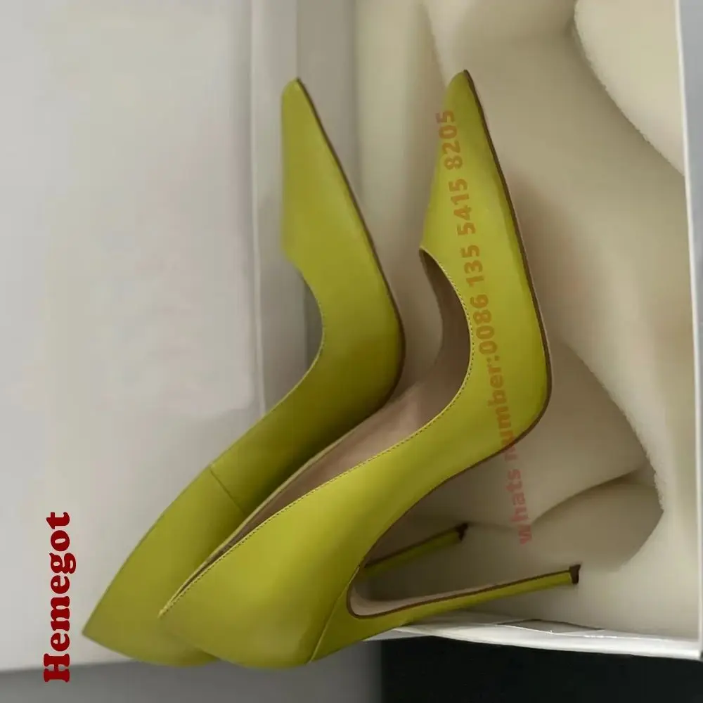 Brick Red Stiletto Pumps Pointy Toe Shallow High Heels Women's Pumps Slip On Leather 2025 Summer New Designer Elegant Shoes Sexy