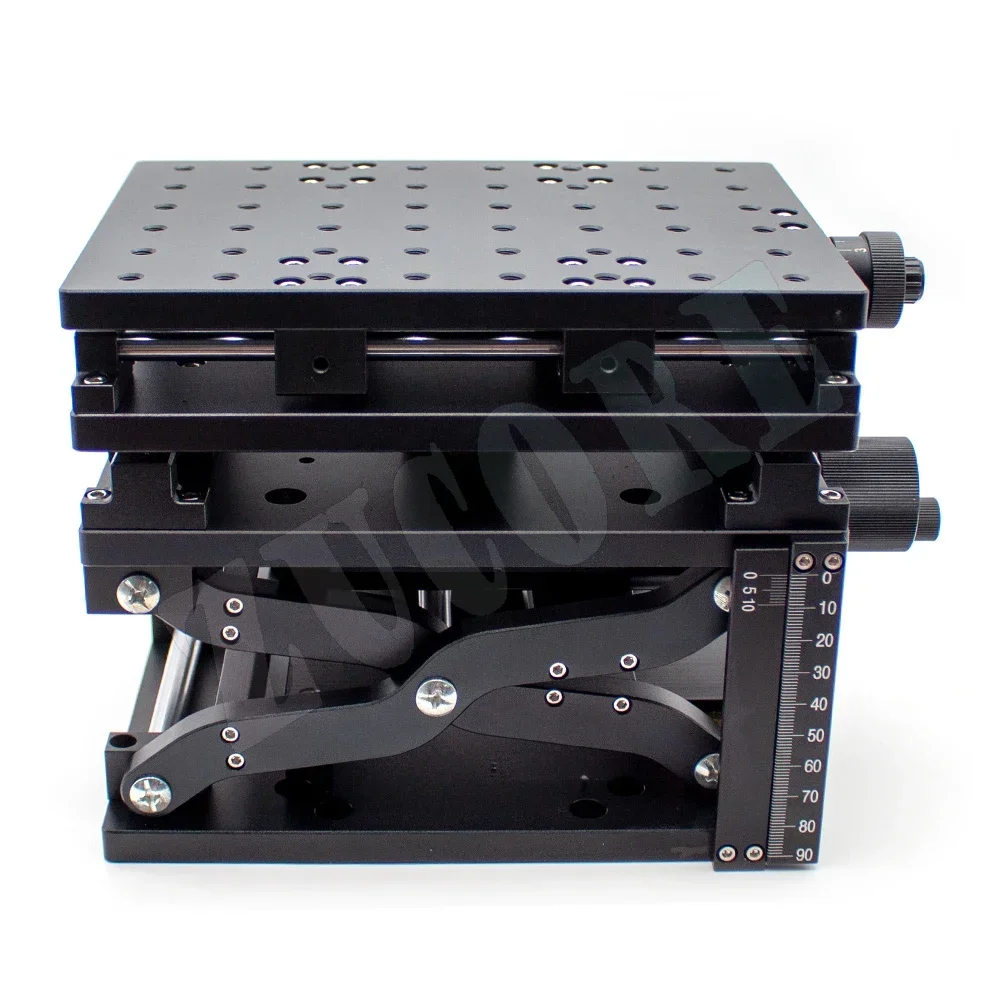 XYZ 3 Axis Moving Table Portable Manual Slide Table Translation Stage Test Stand for Laser Marking Machine 210x150x145MM