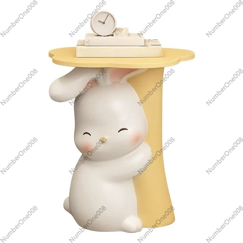 Resin Rabbit Decorative Tray with Bowl, Cute Bunny Statue for Living Room Coffee Table TV Cabinet Home Decor Gift