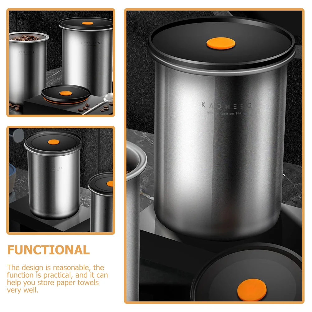 Coffee Can Air Tight Storage Airtight Containers Rack Ground Canister for Stainless Steel Bean Dry Food with Lid