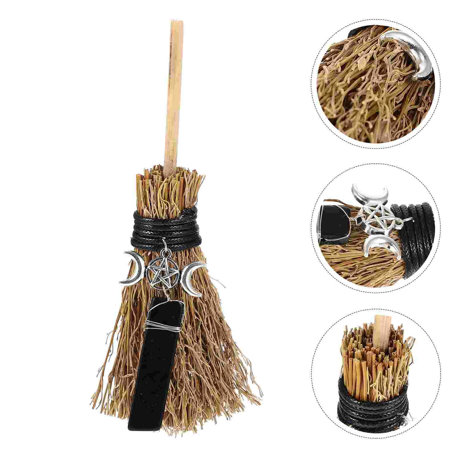 

Broom Pendant Car Hanging Prop Witch Charm Whisk Halloween Supplies Small DIY Craft for Accessories Mini