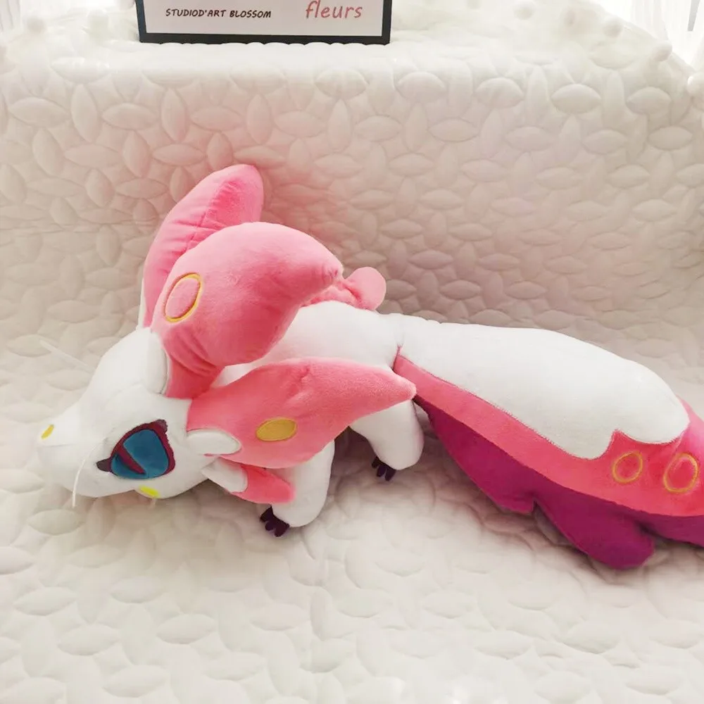 90cm Monster Hunter Mizutsune‌ Fox Plush Stuffed Dolls Large Soft Pillow Plushie Animal Toy Kawaii Cute Toy Kids Christmas Gift