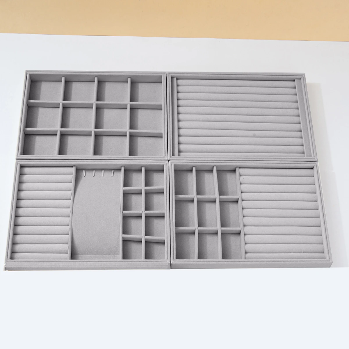 صندوق تخزين كبير للمجوهرات، والأقراط، والخواتم، وصندوق تخزين القلائد، وصينية المجوهرات