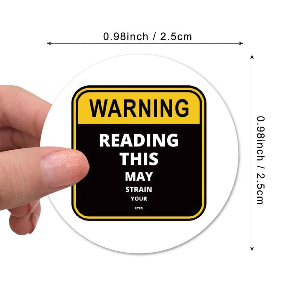 200pcs/roll Warning Sign Sealing Stickers Funny Cartoon Danger Banning Sticker Phone Scrapbook Luggage Waterproof Graffiti Decal