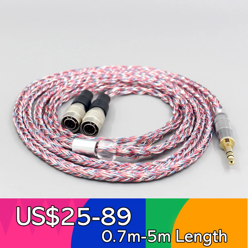 

LN007583 16 Core Silver OCC OFC Mixed Braided Cable For Mr Speakers Alpha Dog Ether C Flow Mad Dog AEON headphone Earphone