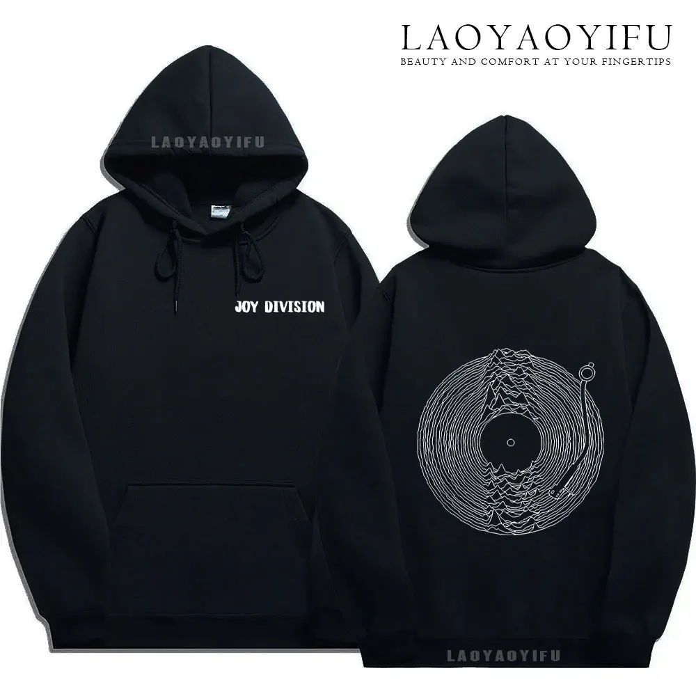 Joy Division Hoodie Turntable Vinyl Record Synth New Wave Unknown Pleasures Long Sleeve Pullover Women Men New in Hoodies