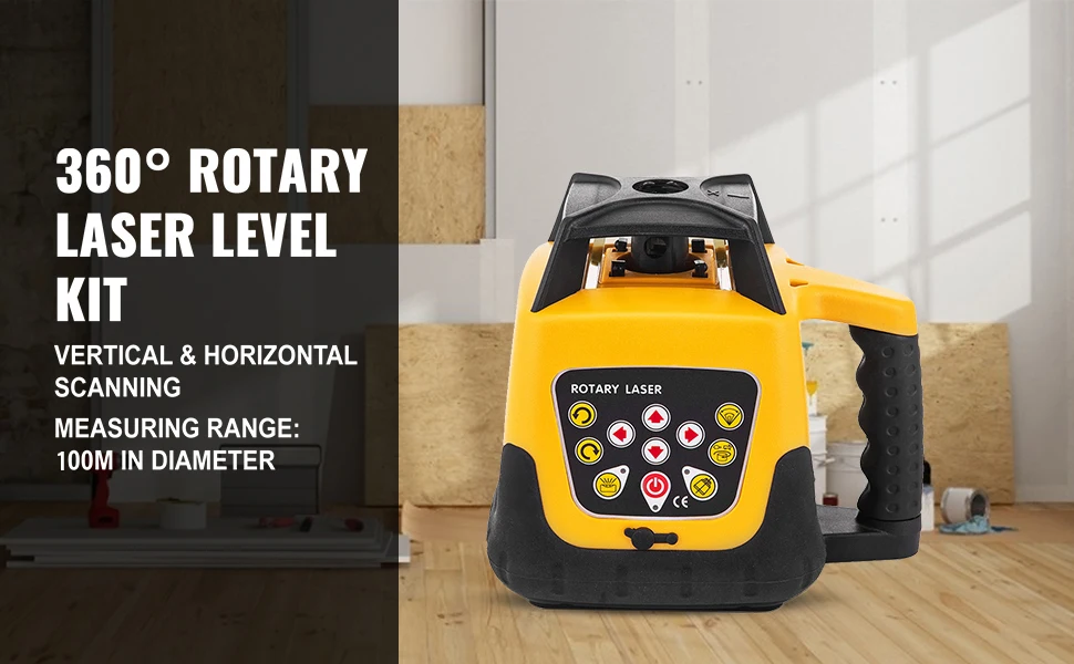 SucceBuy 360 Rotary Laser Level Self-Leveling 500m Vertical Horizontal Scanning Professional Powerful Measurement Construction Tool
