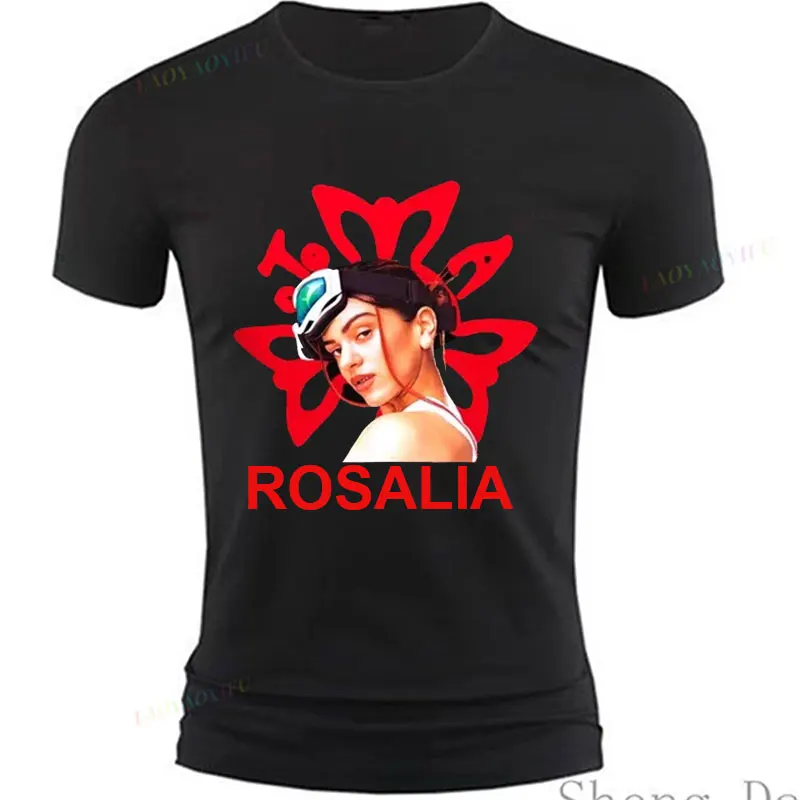 

Испанская знаменитая звезда Розалия Эстетическая мужская и женская футболка Идея подарка для фанатов с принтом Новая модная футболка Популярная одежда Топы унисекс на заказ