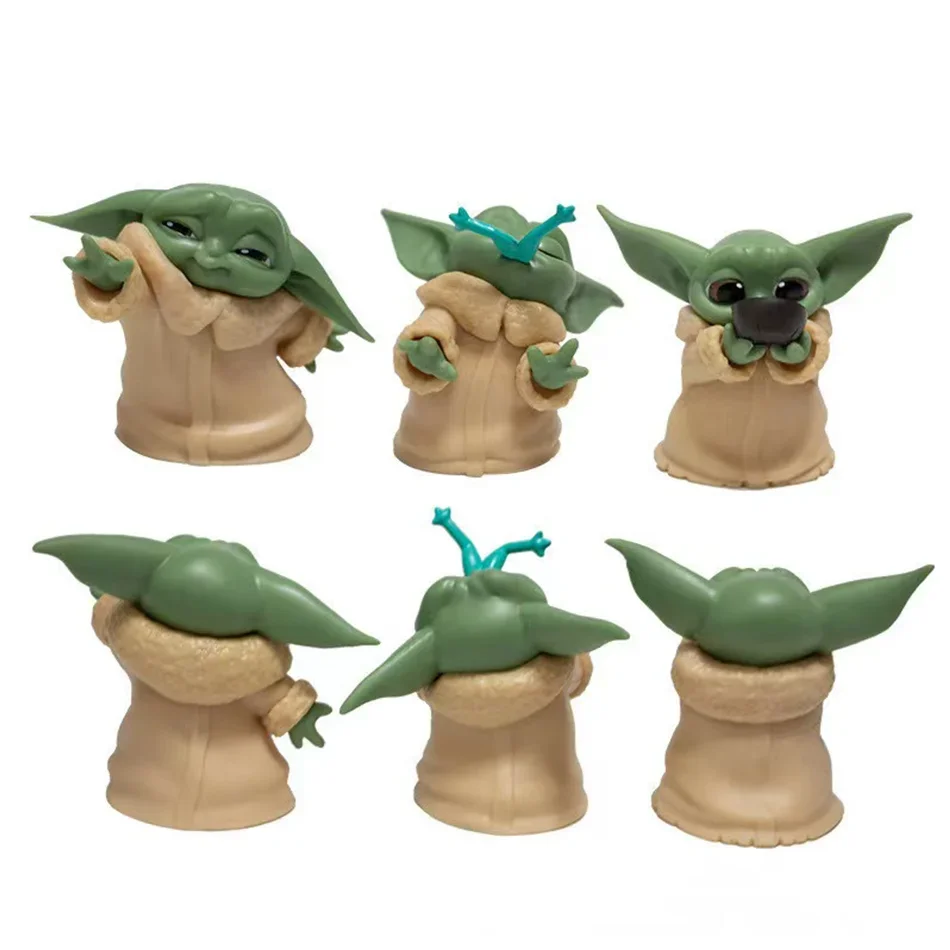 2Style 6 szt./zestaw Figurki Anime Disneya 5-8 cm Zabawka Mistrz Baby Yoda Darth PVC Kolekcja Figur Akcji Mini Model Zabawka dla Dzieci Prezent