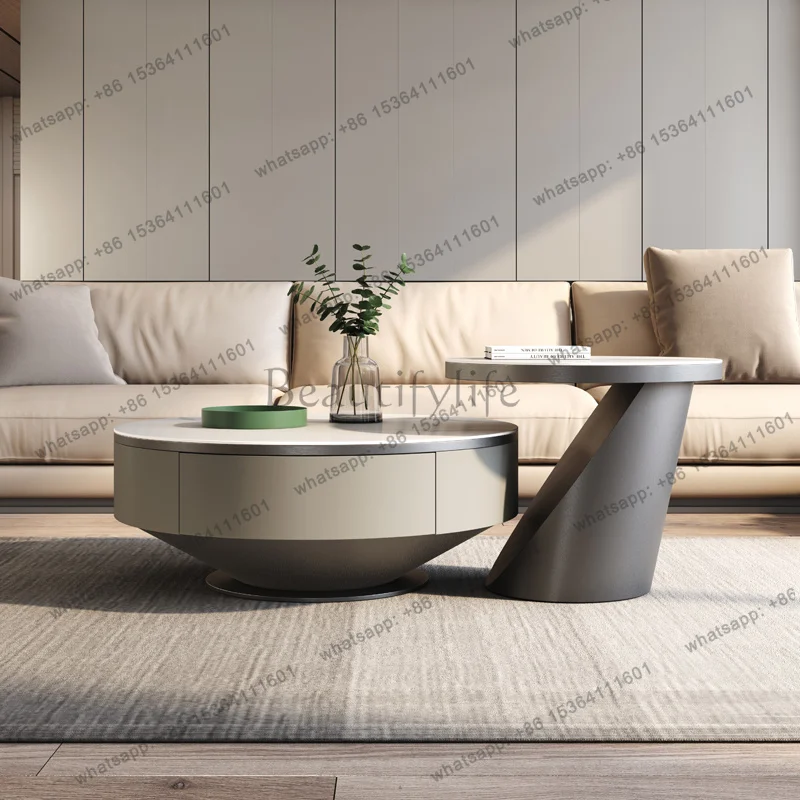 Round Nordic Coffee Table Aesthetic Cheap Standing Unique Living Room Coffee Table Simple Clear Meubles