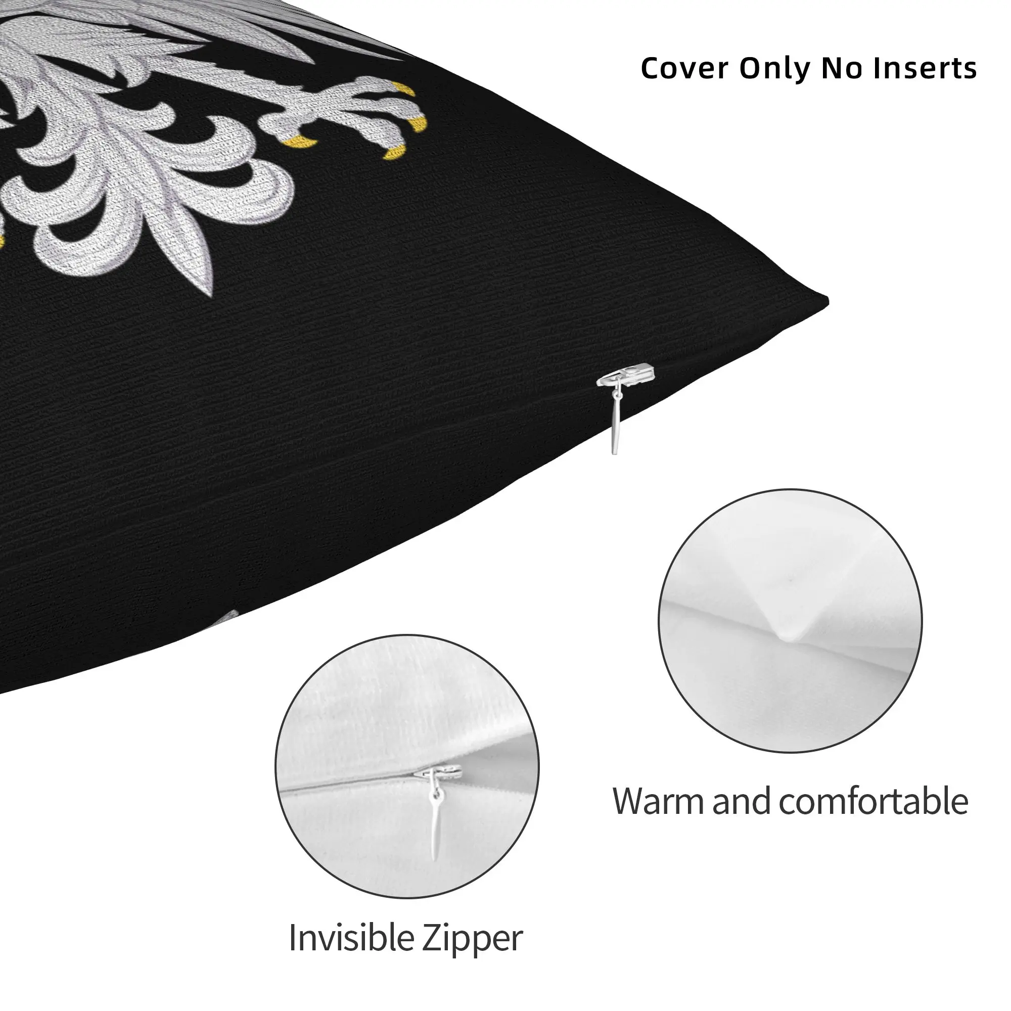 Polish Eagle Coat of Arms Poland Pillowcase Soft Fabric Cushion Cover Decor Polska Pillow Case Cover Home Zipper