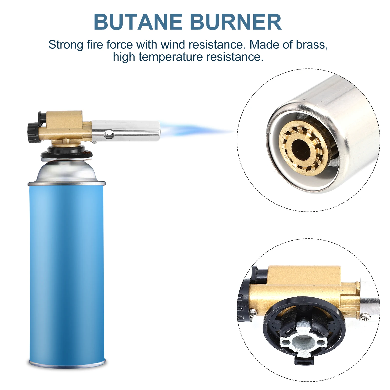 

2pcs Flame Gun Welder Butane Torch Adjustable Compact Camping BBQ Tool Stainless Steel Soldering for Kitchen