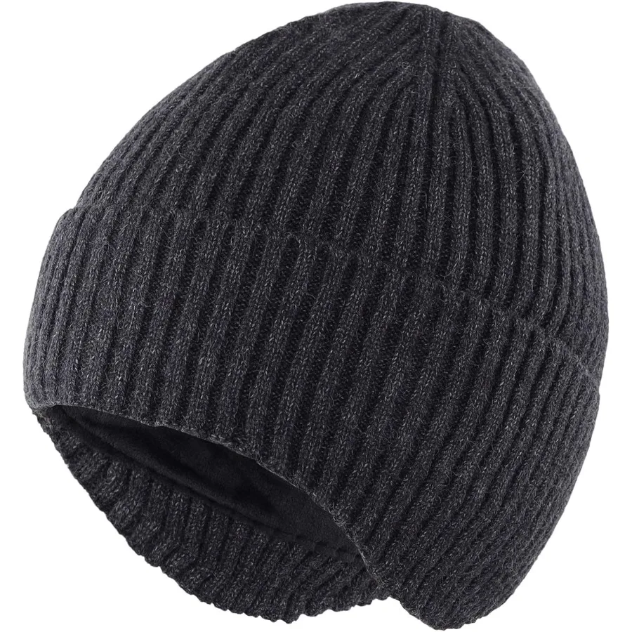 

Шапка-бини Connectyle на флисовой подкладке для мужчин и женщин, теплые зимние шапки с ушками, эластичная вязаная шапка в рубчик с черепом