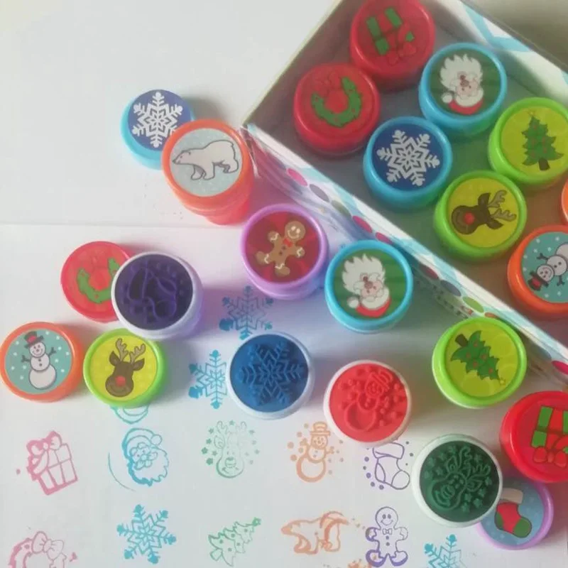 10 Pieces/box Children\'s Toy Stamp Cartoon Marine Animal Dinosaur Stamp DIY Painting Notebook Decoration Gift