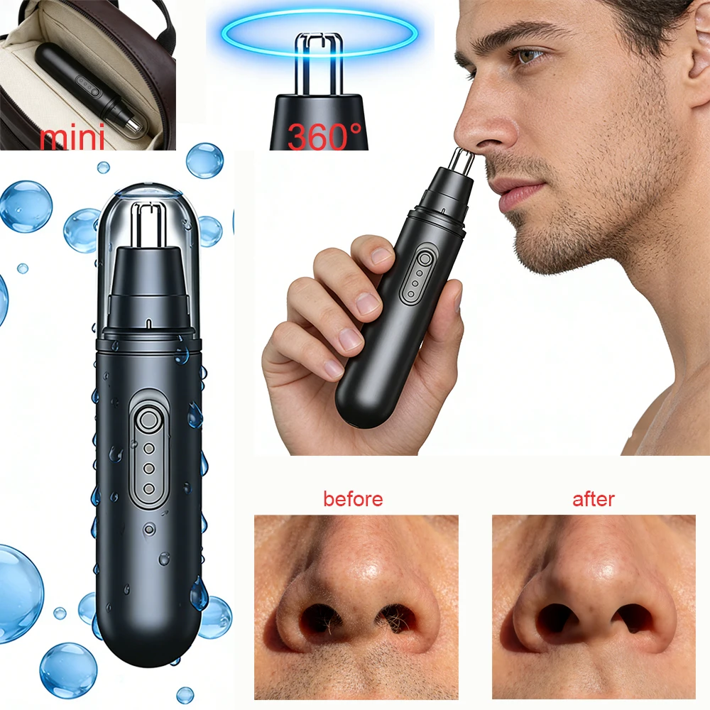 الأنف الشعر المتقلب للرجال قابلة للشحن ماكينة تشذيب صغيرة للأنف والأذنين الحاجب مقص الشعر المقص غير مؤلم رجل مزيل الشعر الأنف
