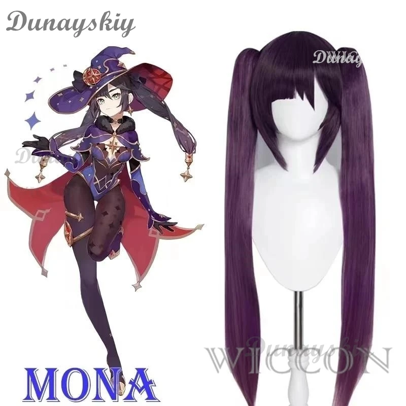 Mona Cosplay Costumes Anime Game Genshin Impact Jumpsuit Halloween Costume for Women Carnival Party Sexy Uniform Wig Clothing