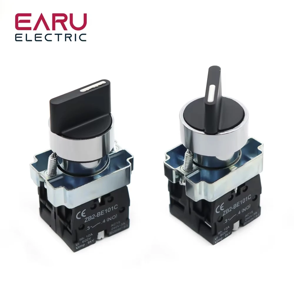 XB2-BD25 XB2-BD53 1NO/1NC 2NO 2/3 Position Momentary Self-reset Latching Self-locking Selector Rotary Switch Push Button Switch