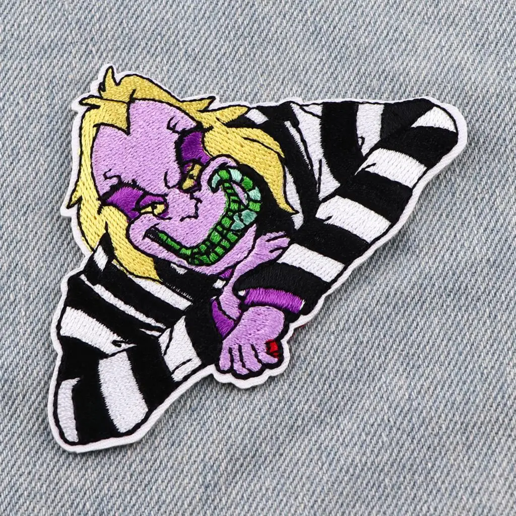 Punk Bug Patch On Clothes DIY Iron On Patches Stickers Embroidered Patches for Clothing Horror Movies Badges Accessories