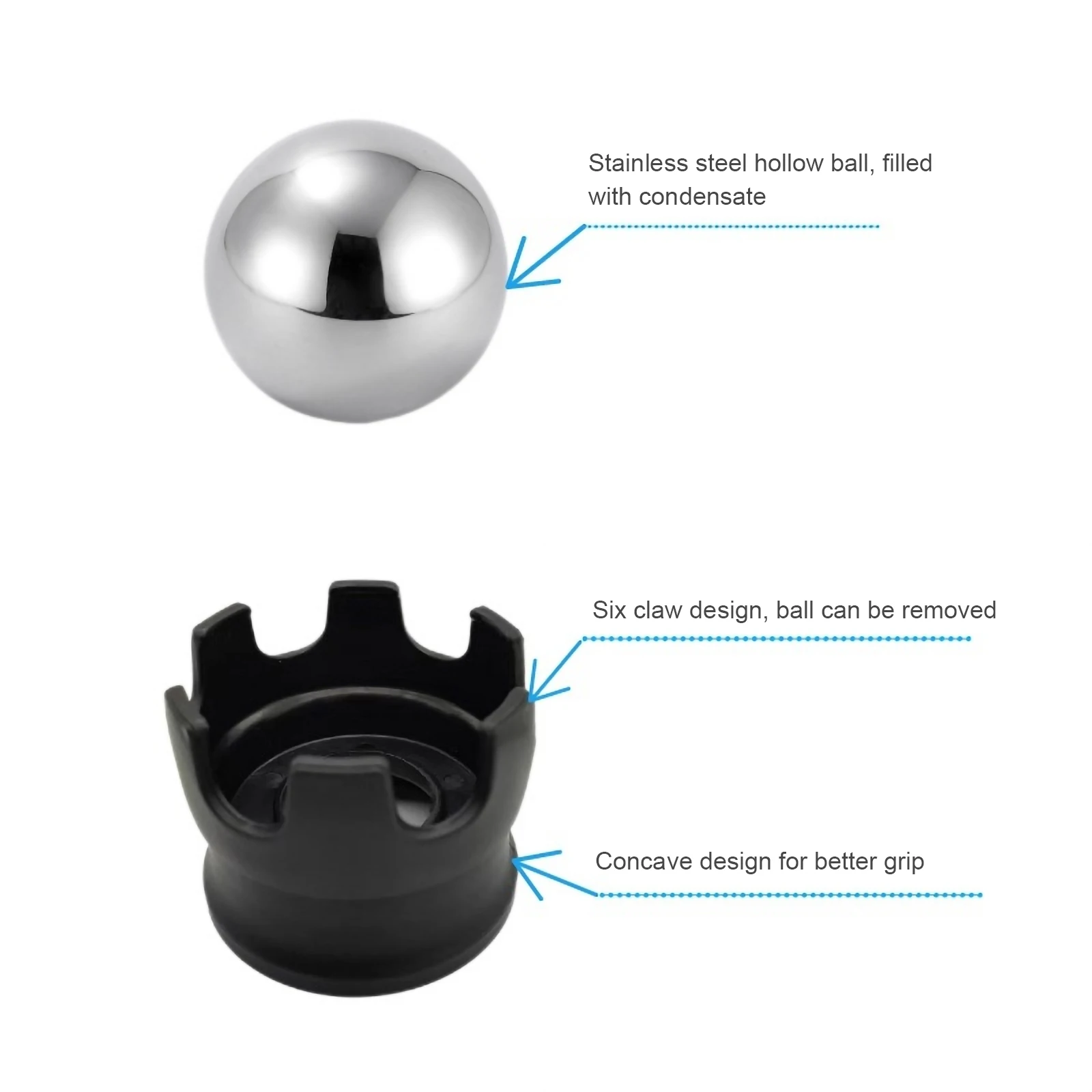 

1pcs Stainless Steel Massage Ball Muscle Relaxer Roller Portable Massager Back Pain Relief Body Tool Compress Therapy