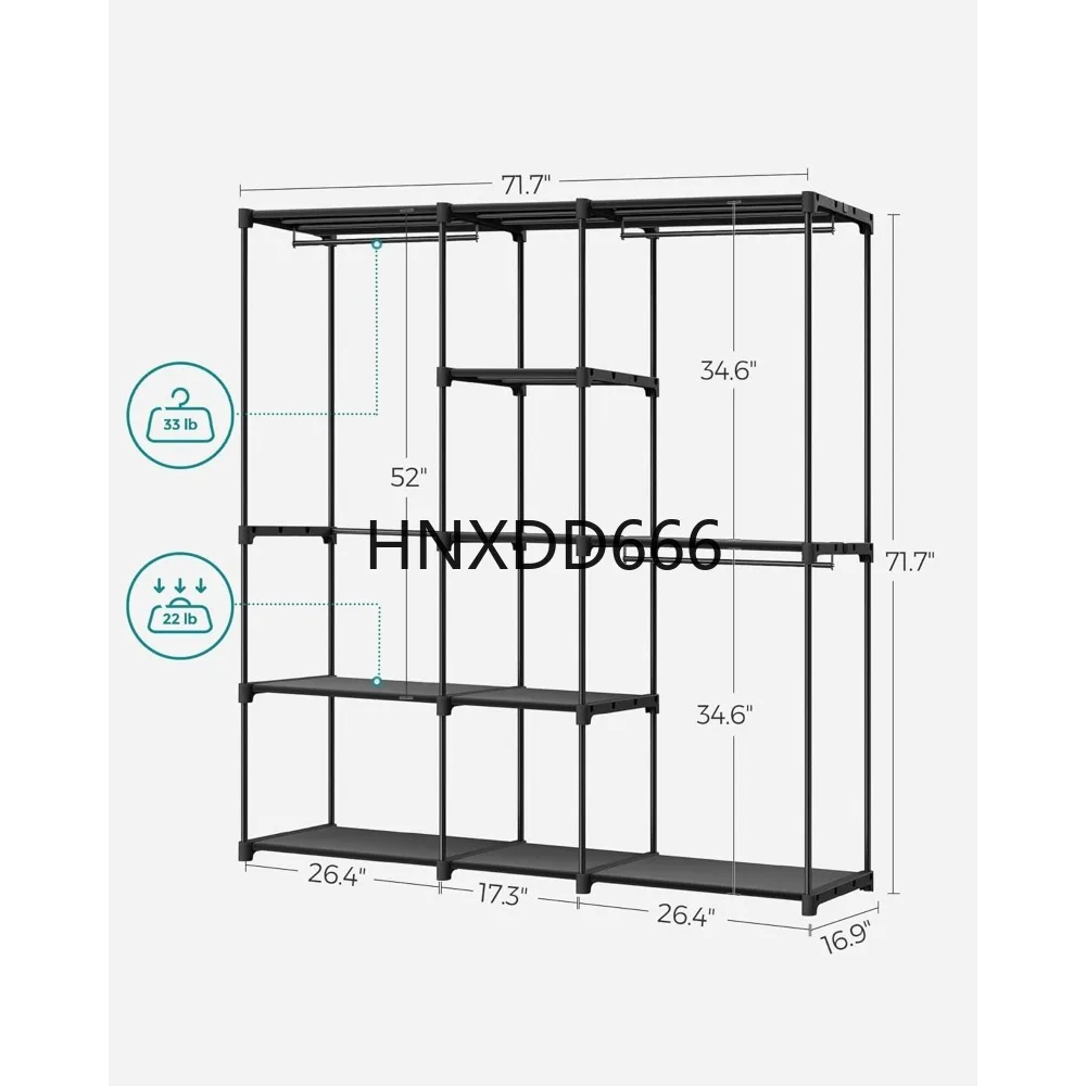 

Freestanding Closet Organizer, for Cloakroom, Bedroom, 71.7 x 16.9 x 71.7 Inches, Wardrobes