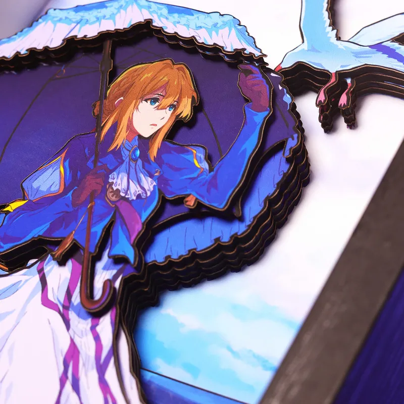 2025 古典的なアニメヴァイオレットエヴァーガーデン 3D 手作りアート絵画漫画フィギュア収集画像装飾品寝室デコラファンギフト